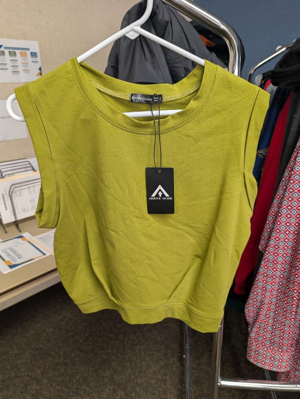 Women's Sleeveless Crewneck Top - Lime Green
